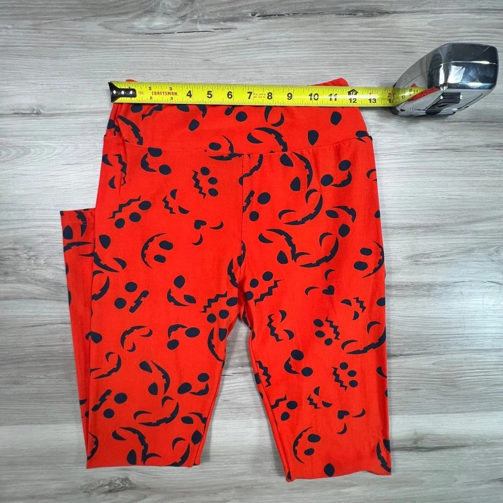 Lularoe Halloween Pumpkin Face Leggings Orange One Size‎ OS Spooky Cottage Goth
